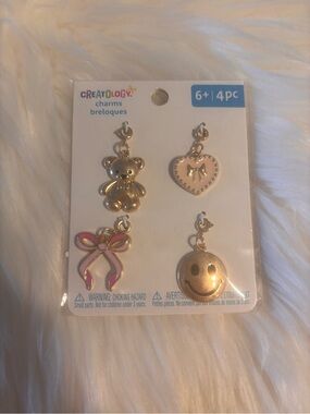 NEW Creatology Cute Pink & Gold Kids Charm Set - 4pc